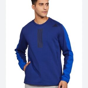 Adidas Mens NWT Sweatshirt M Blue Training C.READY TRG CREW Pockets Logo Run Gym